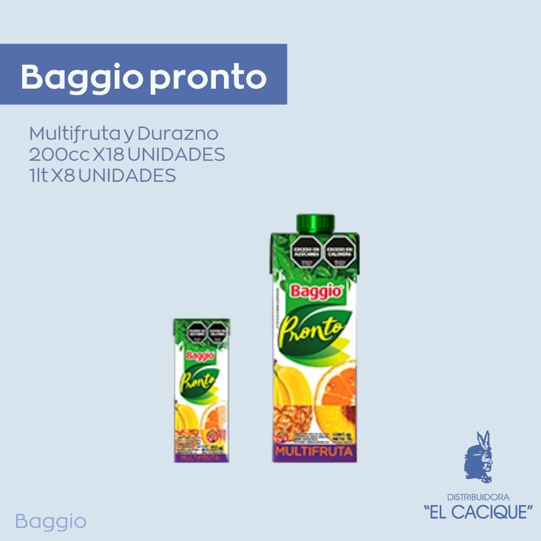 BAGGIO PRONTO DURAZNO 8 X 1 Lt.
