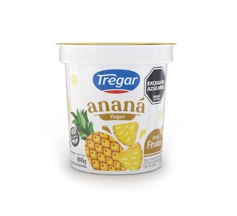 YOGUR ENTERO ANANA 18 X 160 TREGAR