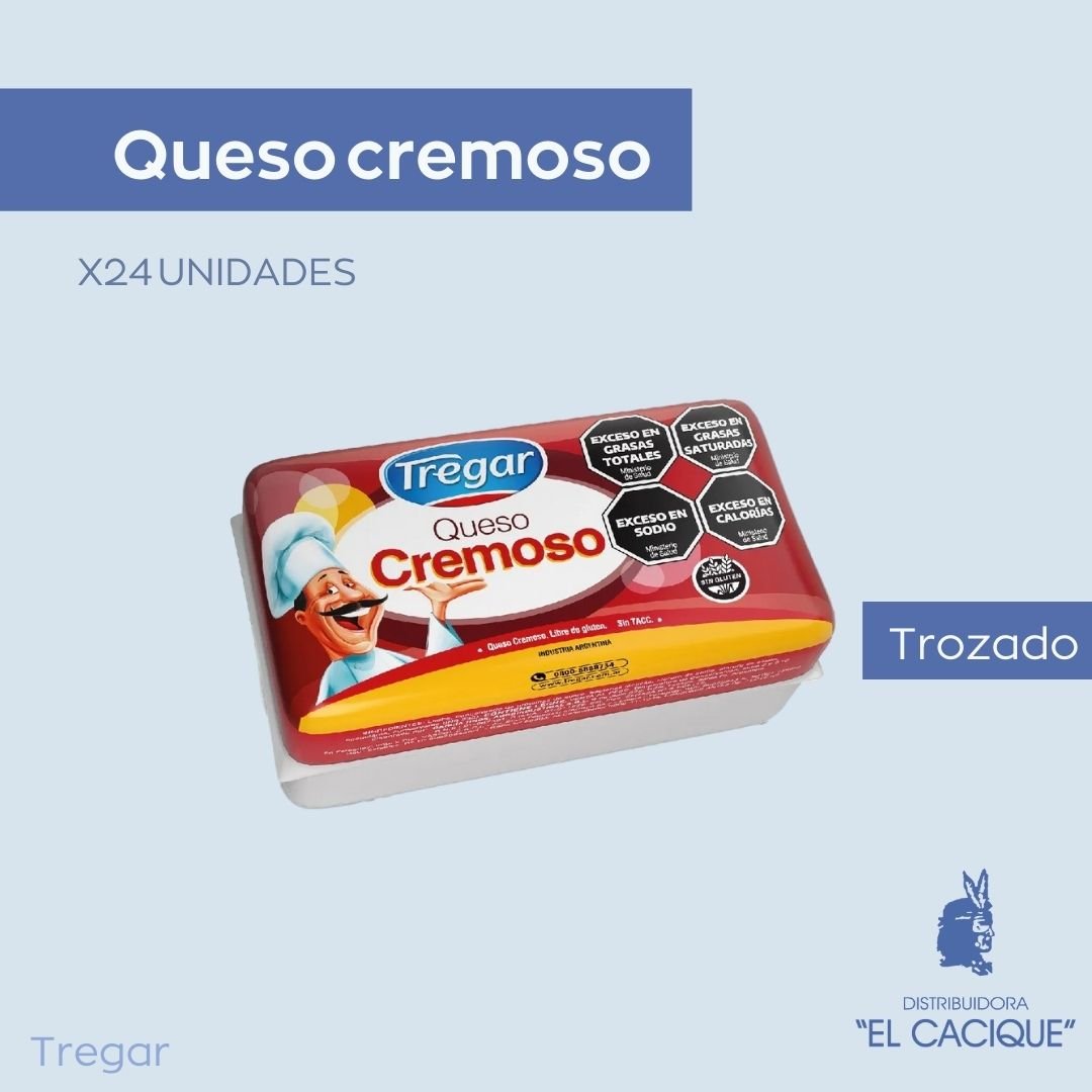 QUESO CREMOSO TROZADO TREGAR X 24 porc.